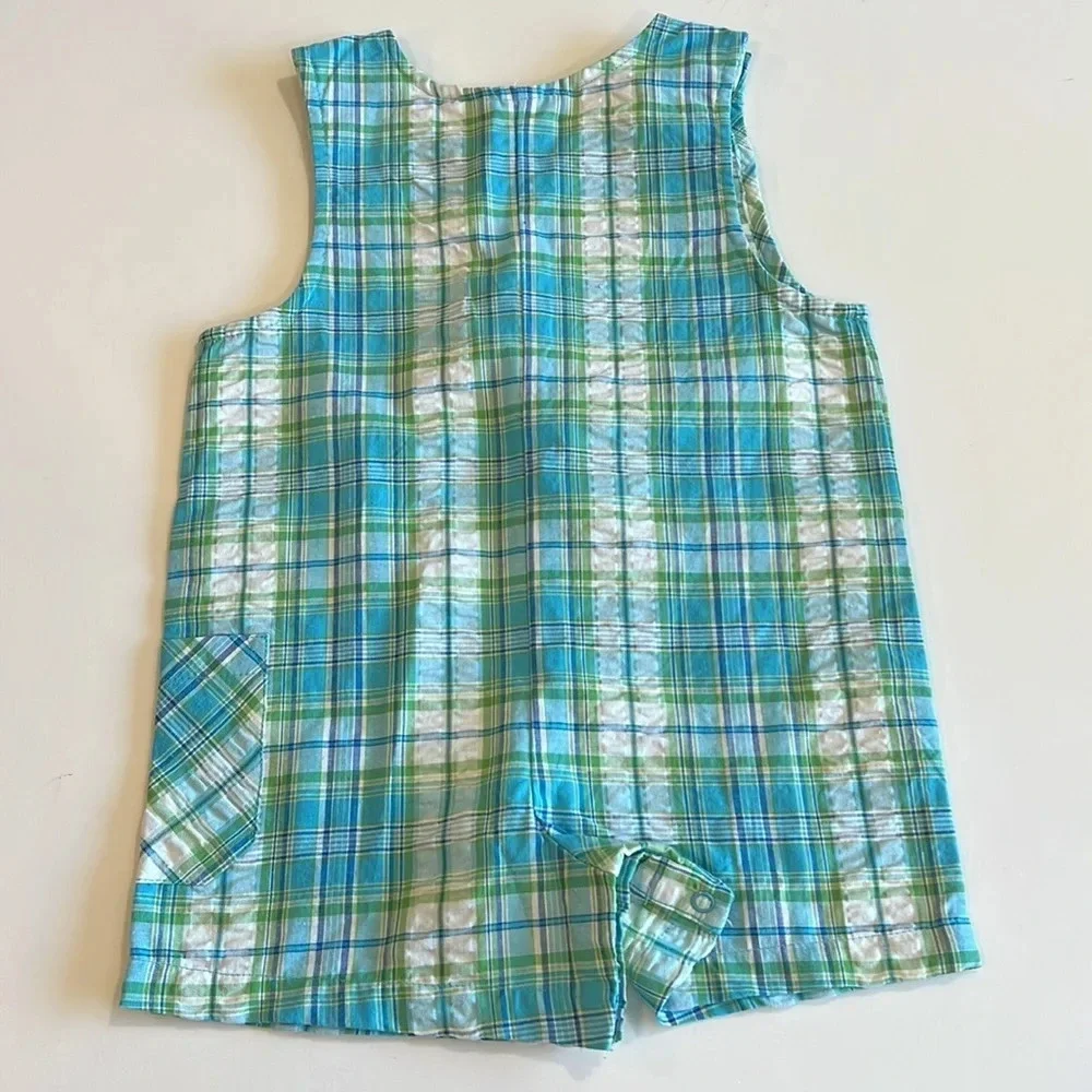 Baby UR it - 18 month, plaid‎ romper/tshirt, plaid/seersucker